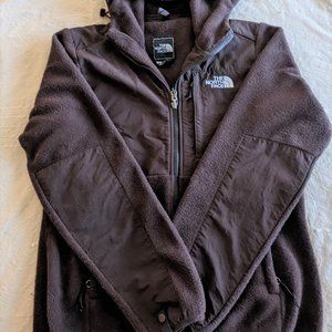 The North Face Brown Fleece Jacket 90s Style Warm Hood Hiking Athletic
